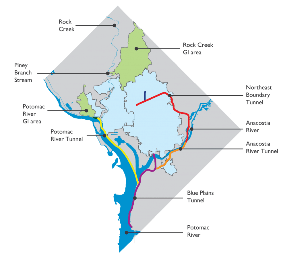  The Clean Rivers System for the Anacostia River, the Potomac River, and Rock Creek. Photo: DC Water 