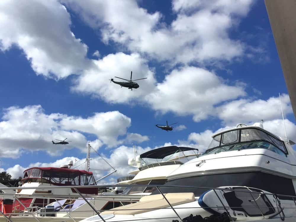   Boating in Washington D.C. comes with its own unique scenery—including, but not limited to, military helicopters.  hotos by Jody Argo Schroat  