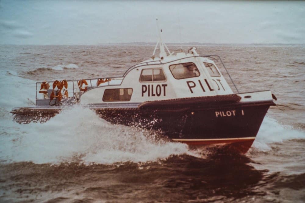  Pilot launch  Pilot 1  would ferry pilots to and from ships in all kinds of weather . photo by R ussell Stowe 