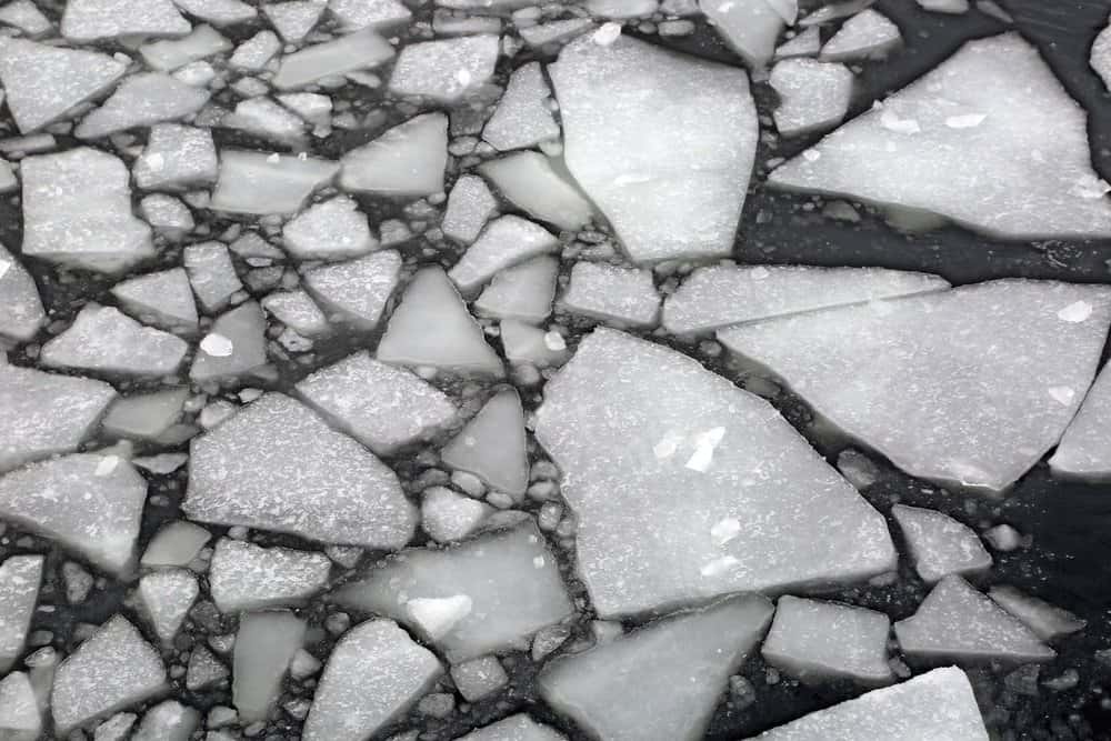  Broken floes spin away from the Sandusky's hull in geometric patterns.  Photo by Wendy Mitman Clarke  