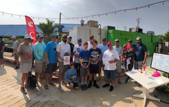  A record 159 anglers took part in the 16th annual Kent Narrows Light Tackle & Fly Fishing Tournament held on June 1, with the winners pictured here. Photo courtesy of CCA MD. 