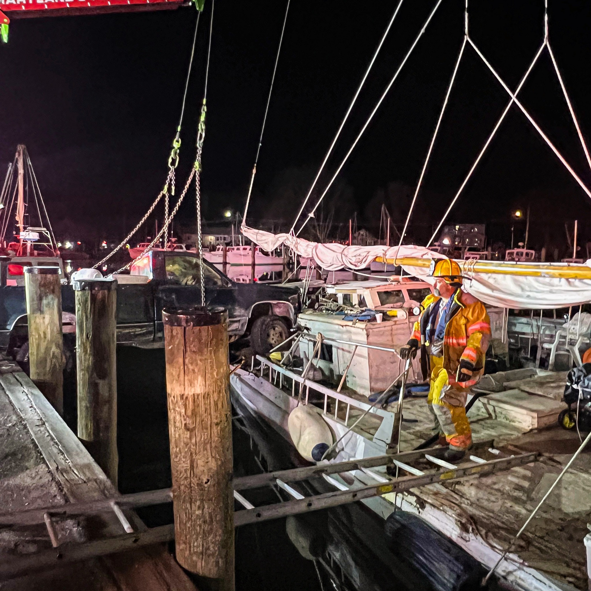 Truck Crashes into Bay's Oldest Skipjack at Bulkhead, Driver Charged