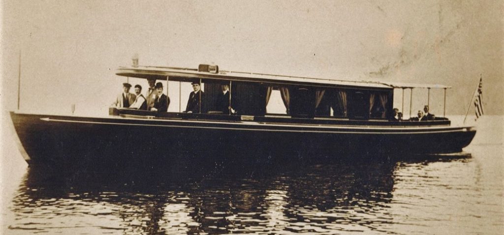 This historical photo, dated 1920, was included in a classic boat sale site listing.